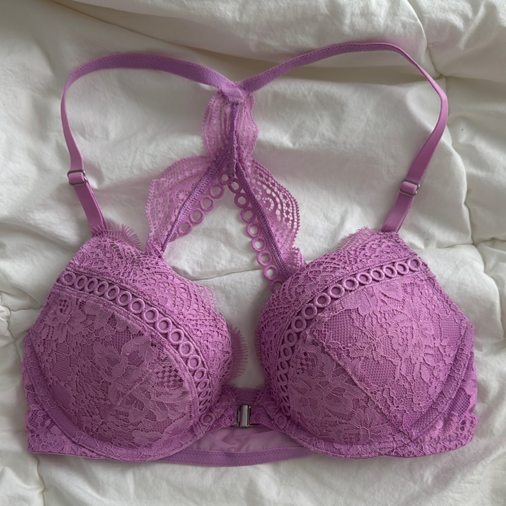 Lace Halter Bralette in Lavender